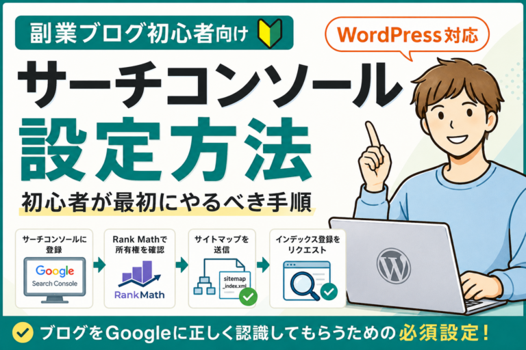 副業ブログのサーチコンソール設定方法｜初心者が最初にやるべき手順【WordPress対応】